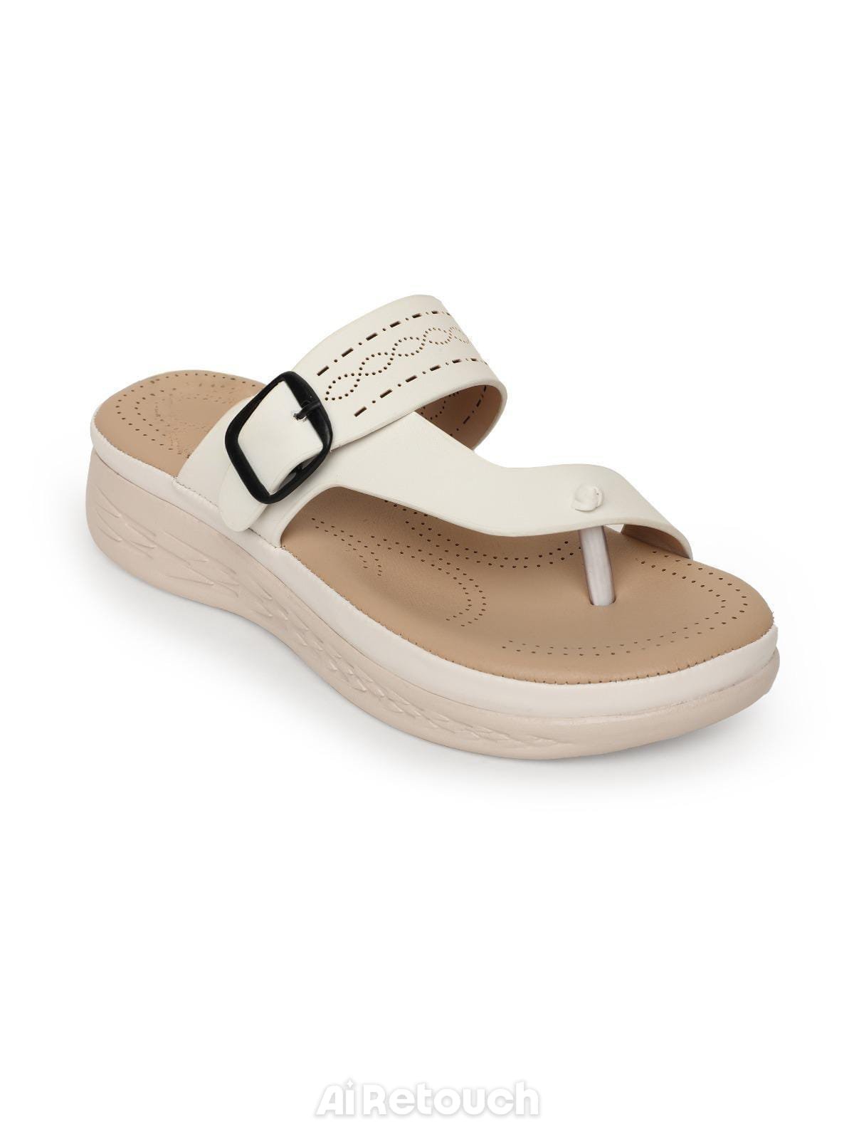 Nekmo Fashion womens talot White thong-wedges