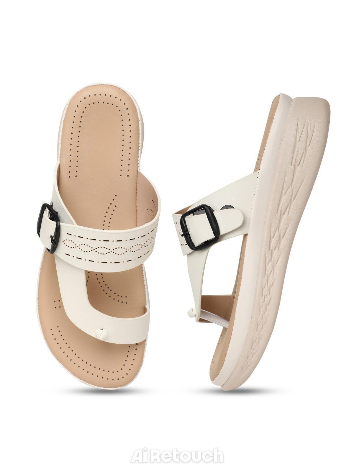 Nekmo Fashion womens talot White thong-wedges
