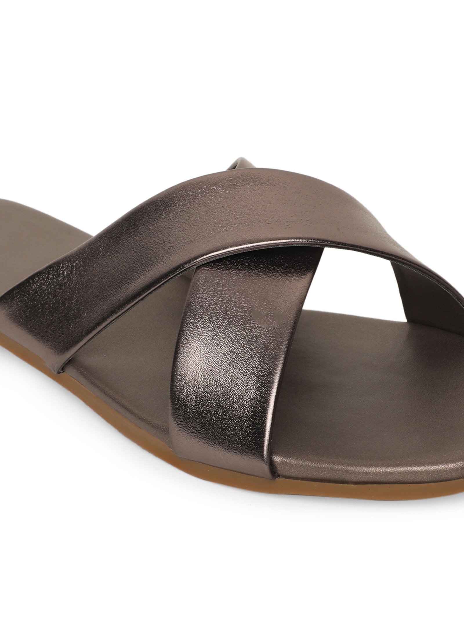 Women Dark Grey Solid Open Toe Flats X