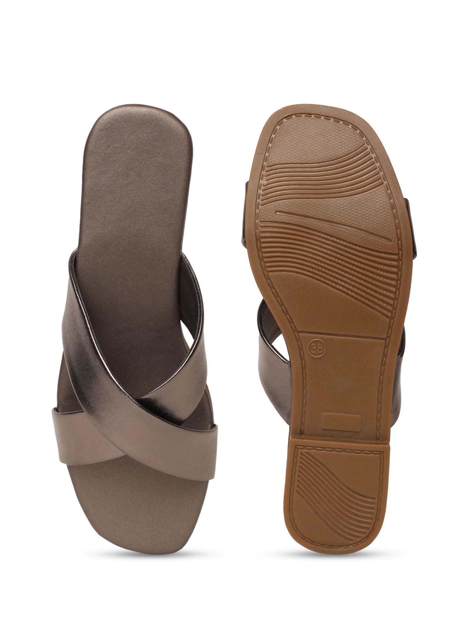 Women Dark Grey Solid Open Toe Flats X